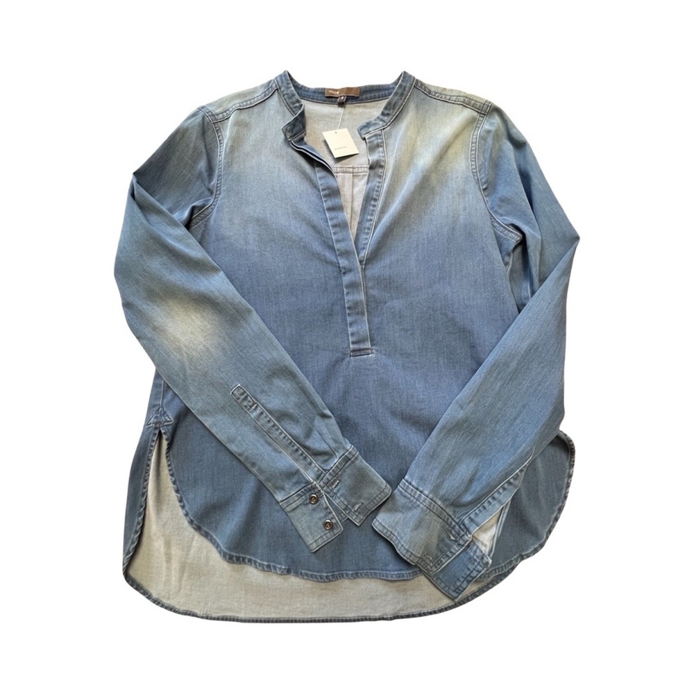 Vince Blue Denim Long Sleeve Top